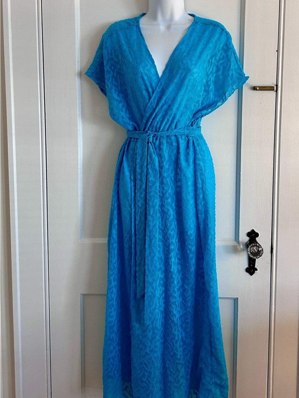 VENUS Bright Turquoise V-Neck Maxi Coverup with Waist Tie